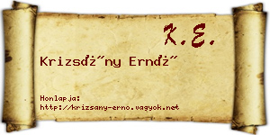 Krizsány Ernő névjegykártya