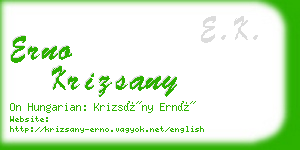 erno krizsany business card